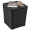 Outdoor Resin Storage Side Table with Removable Lid and Wicker-woven Accent